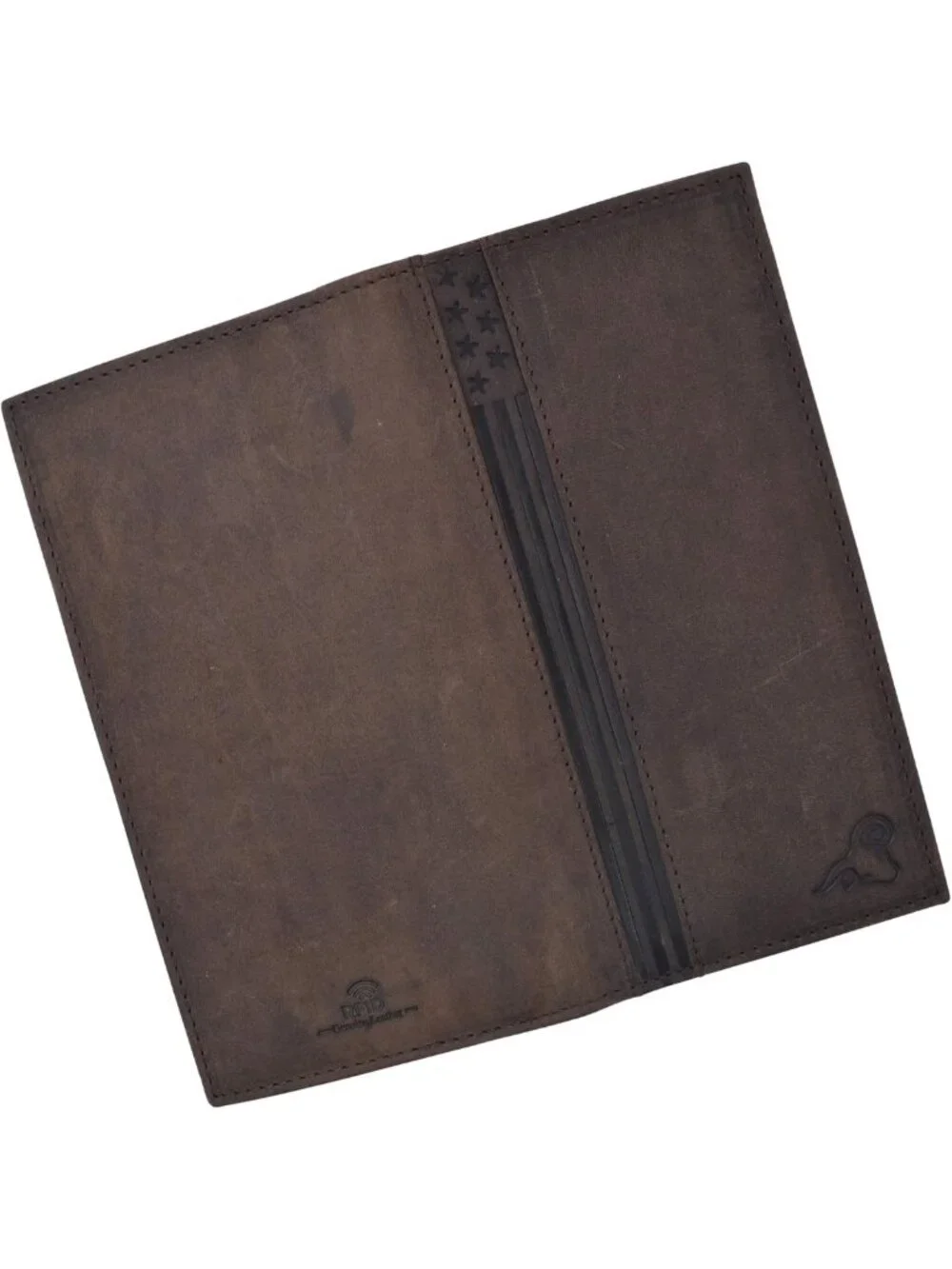 Stylish Genuine Leather Checkbook Cover Wallet - RFID Blocking, Unisex, Dark